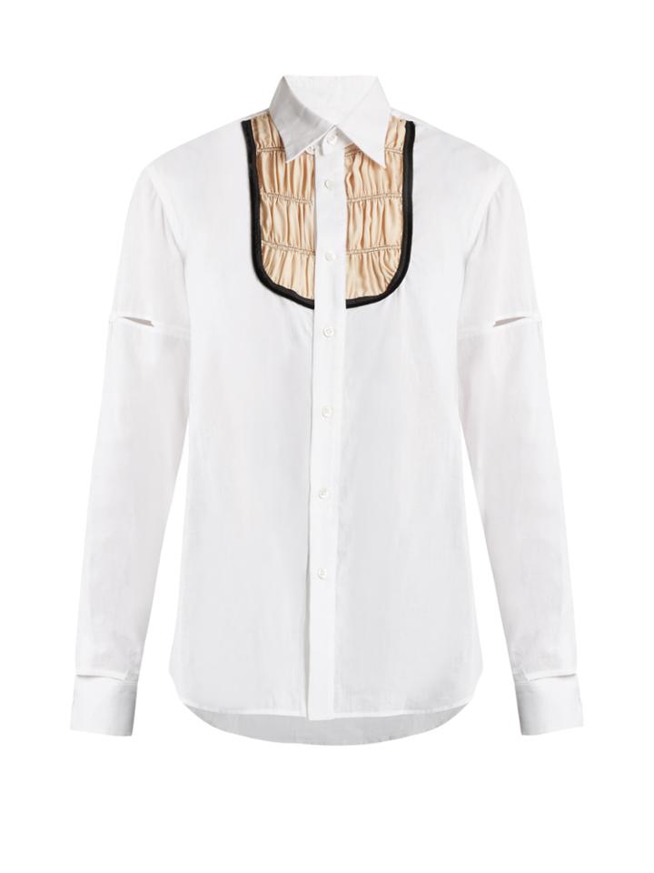 Blouse Kostova Ruched-bib Crepe Shirt
