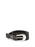 Matchesfashion.com Our Legacy - Riveted Leather And Webbing Belt - Mens - Black