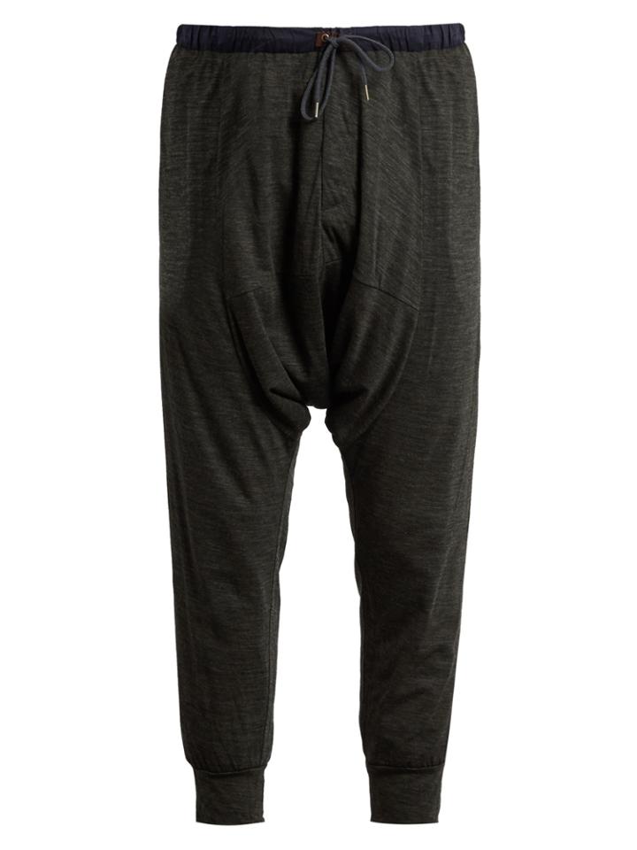 Kolor Dropped-crotch Jersey Cropped Track Pants