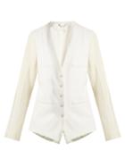 Chloé Collarless Wool-blend Single-breasted Jacket