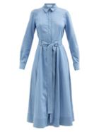 Ladies Rtw Gabriela Hearst - Sola Belted Denim Shirt Dress - Womens - Light Blue