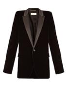 Saint Laurent Squared-shoulder Single-breasted Velvet Blazer