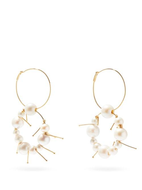 Matchesfashion.com Jil Sander - Freshwater-pearl Hoop Earrings - Womens - Pearl