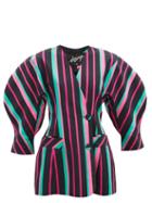 Matchesfashion.com Elzinga - Exaggerated-shoulder Striped Blazer Mini Dress - Womens - Multi