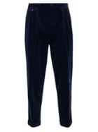 Matchesfashion.com Polo Ralph Lauren - Wide-leg Pleated Cotton-blend Corduroy Trousers - Mens - Navy