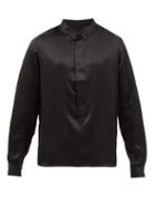 Albus Lumen - Ferias Silk-satin Shirt - Mens - Black