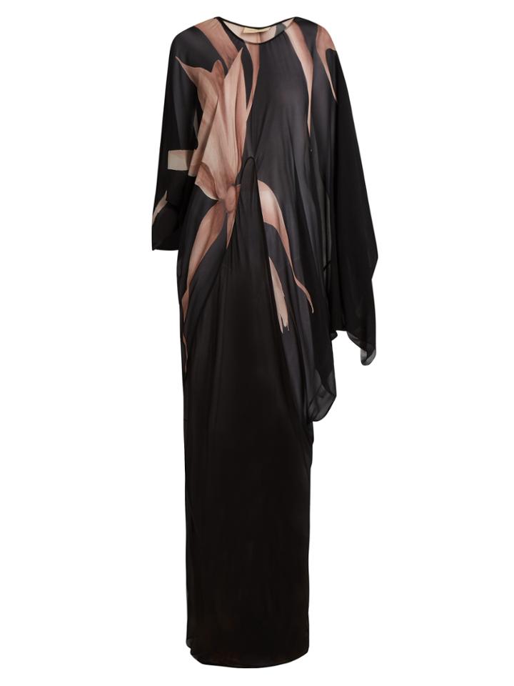 Adriana Degreas Orchid Silk-georgette Kaftan