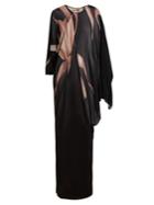 Adriana Degreas Orchid Silk-georgette Kaftan