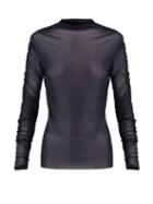 Matchesfashion.com Jil Sander - Ruched Long Sleeve Tulle Top - Womens - Dark Blue