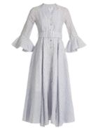 Gül Hürgel Fluted-sleeve Striped Linen Dress