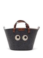 Anya Hindmarch - Eyes Small Leather-trim Recycled-felt Tote Bag - Womens - Grey