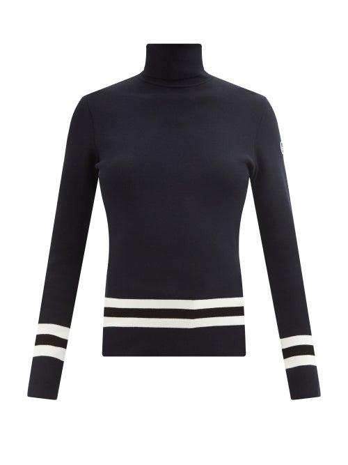 Fusalp - Judith Striped High-neck Sweater - Womens - Navy