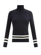 Fusalp - Judith Striped High-neck Sweater - Womens - Navy