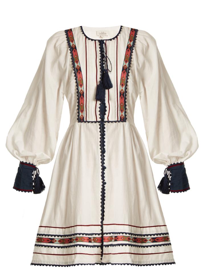 Talitha Athena Zoya-embroidered Cotton Dress