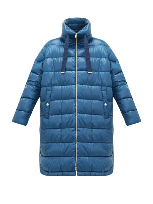 Matchesfashion.com Herno - Quilted Down Shell Jacket - Womens - Dark Blue