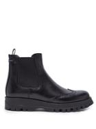 Prada Brogue-detail Leather Ankle Boot