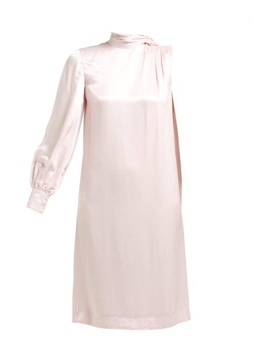 Matchesfashion.com Erdem - Venora One Sleeve Satin Dress - Womens - Pink