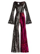 Halpern Zebra-pattern Sequinned Jumpsuit