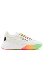 Ladies Shoes Stella Mccartney - Loop Raised-sole Canvas Trainers - Womens - White Multi