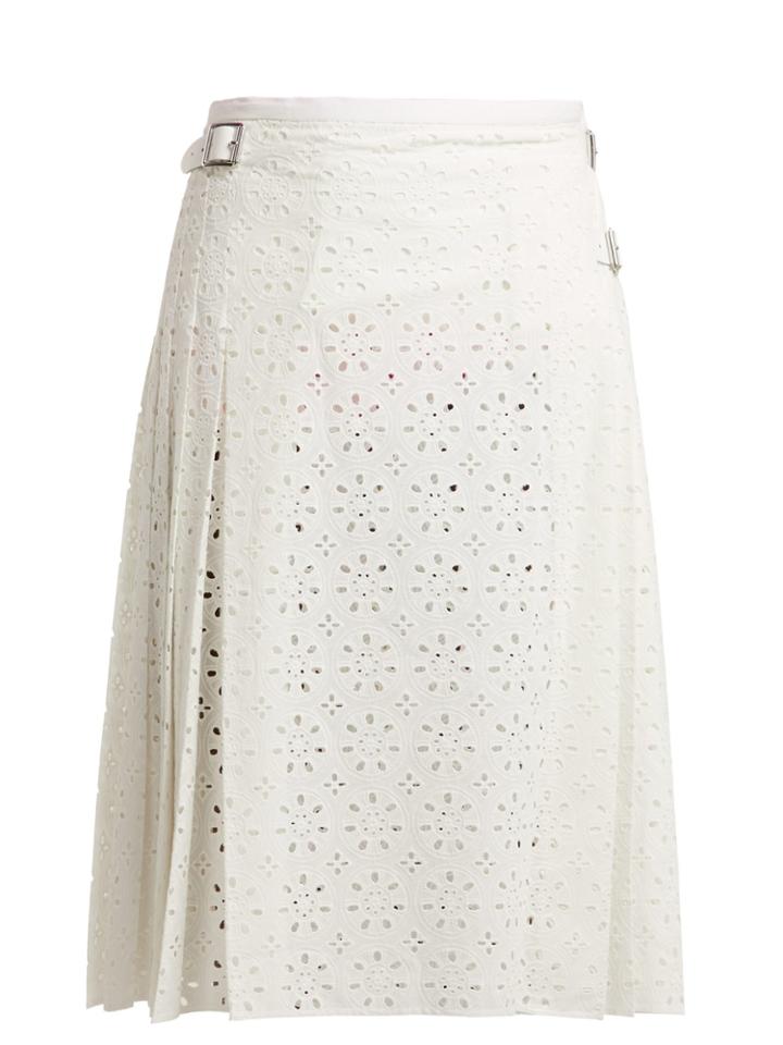 Christopher Kane Cotton Broderie-anglaise Kilt Skirt