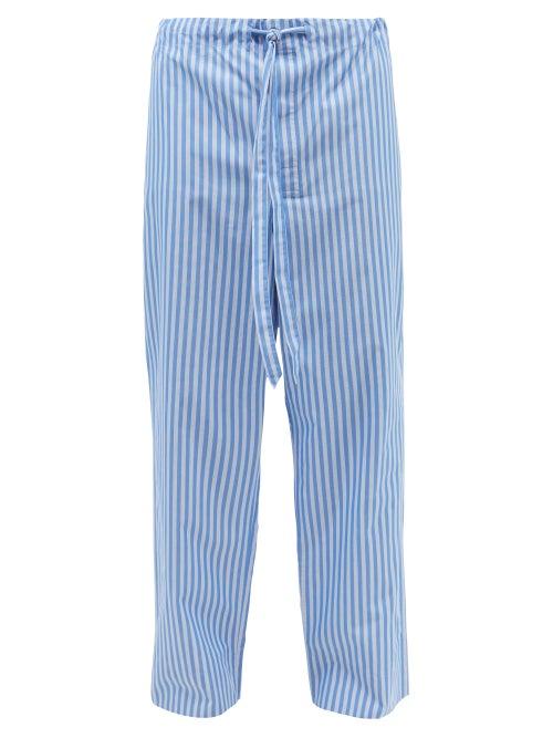 Charvet - Striped Cotton-poplin Pyjama Trousers - Mens - Blue White