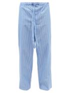 Charvet - Striped Cotton-poplin Pyjama Trousers - Mens - Blue White
