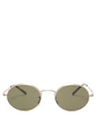 Matchesfashion.com The Row - X Oliver Peoples Metal Oval Sunglasses - Womens - Dark Green
