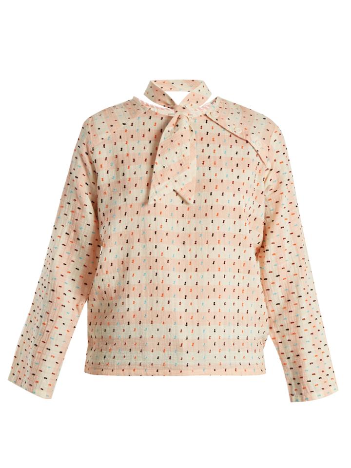 Ace & Jig Jackie Tie-neck Cotton-gauze Top