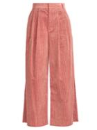 Muveil Wide-leg Cropped Cotton-corduroy Trousers