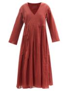 Loup Charmant - Byblos Cotton-voile Wrap Dress - Womens - Brown
