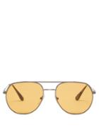 Matchesfashion.com Prada Eyewear - Aviator Metal Sunglasses - Mens - Silver