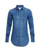 Saint Laurent - Panelled-yoke Denim Shirt - Womens - Denim