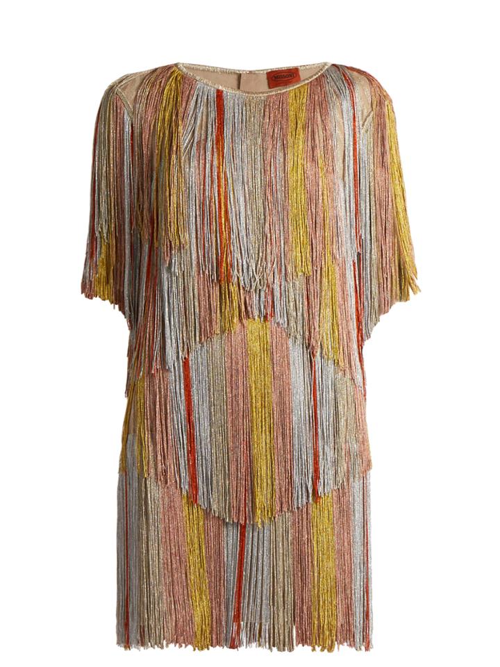 Missoni Fringed Chevron-jacquard Mini Dress