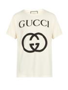 Matchesfashion.com Gucci - Logo Print Cotton T Shirt - Mens - Ivory