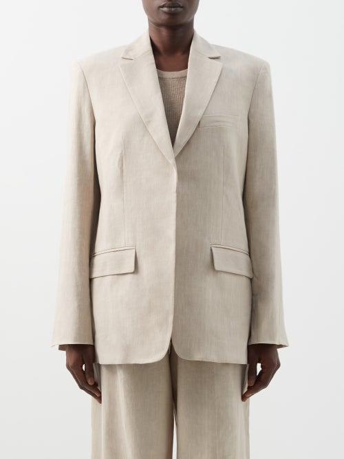 Matteau - Notch-lapel Linen-blend Blazer - Womens - Natural