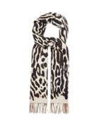 Matchesfashion.com Burberry - Leopard And Icon Check Cashmere Scarf - Womens - Multi
