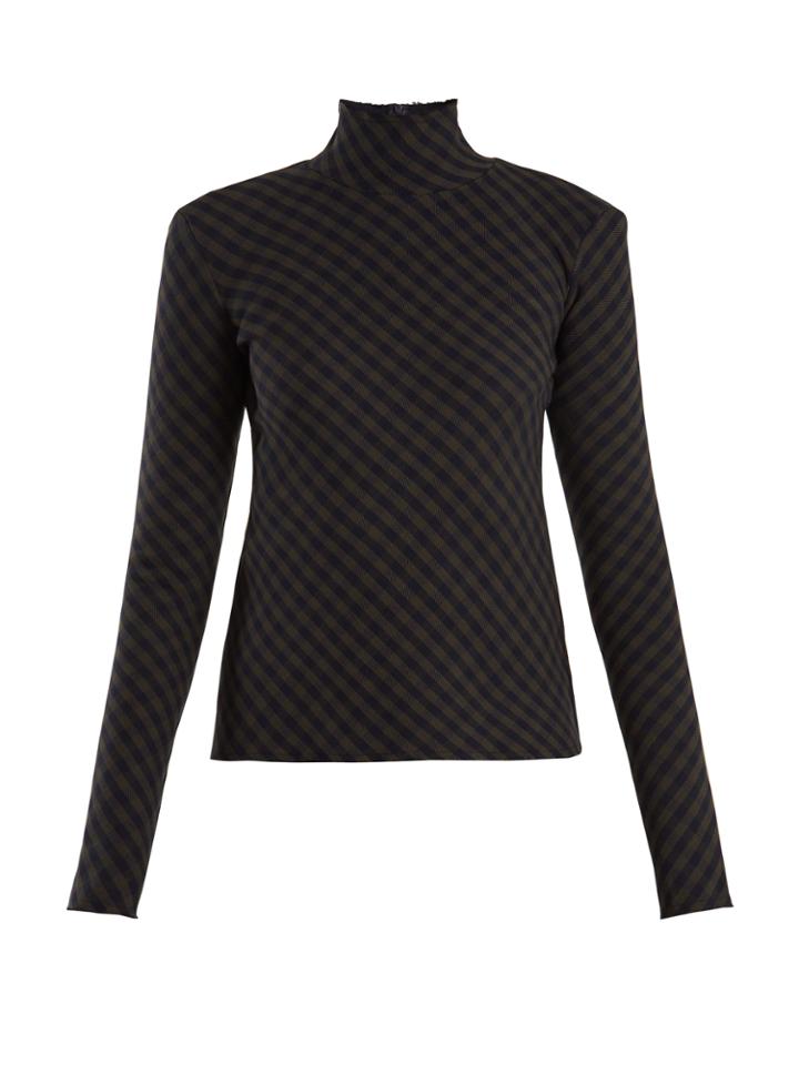 A.w.a.k.e. High-neck Gingham Top