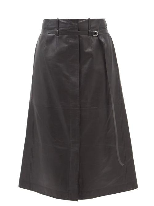 Proenza Schouler - Leather Midi Skirt - Womens - Black