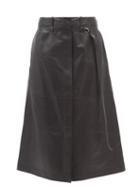 Proenza Schouler - Leather Midi Skirt - Womens - Black