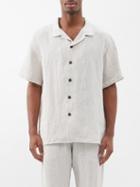 Maran - Cuban-collar Linen Shirt - Mens - Beige