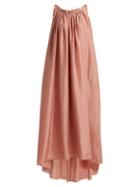 Matchesfashion.com Loup Charmant - Gather Scoop Back Silk Dress - Womens - Pink