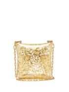 Matchesfashion.com Bottega Veneta - Metallic-leaf Plexiglass Chain-strap Clutch - Womens - Gold