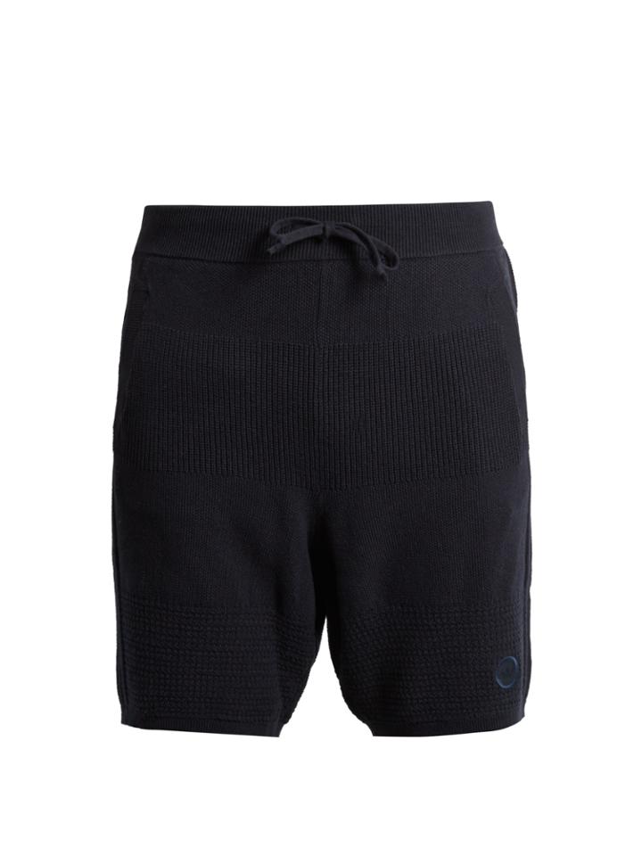 Adidas Originals By Wings + Horns Linear Cotton-blend Knit Shorts