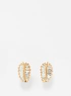 Anita Ko - Palm Leaf Diamond & 18kt Gold Earrings - Womens - Gold Multi
