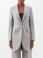 Loewe - Longline Single-breasted Wool Blazer - Womens - Grey