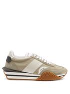 Tom Ford - James Raised-sole Suede And Canvas Trainers - Mens - Grey