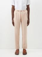 Smr Days - Bondi Pleated Bamboo-blend Canvas Trousers - Mens - Pink