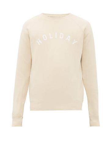 Matchesfashion.com Holiday Boileau - Logo Print Cotton Sweatshirt - Mens - Cream