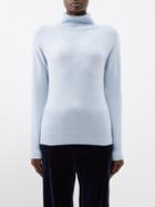 Le Kasha - Zuoz High-neck Cashmere Sweater - Womens - Light Blue