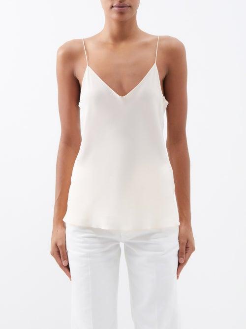 Raey - Thin-strap Silk Crepe De Chine Cami Top - Womens - Pale Pink